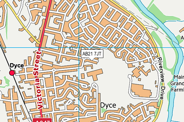 AB21 7JT map - OS VectorMap District (Ordnance Survey)
