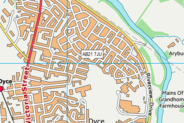 AB21 7JU map - OS VectorMap District (Ordnance Survey)