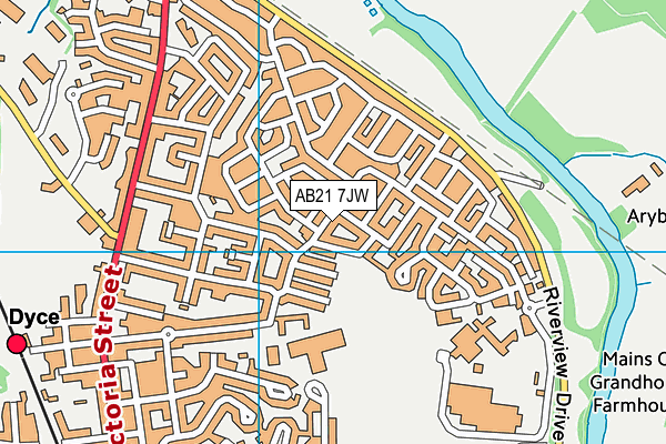 AB21 7JW map - OS VectorMap District (Ordnance Survey)