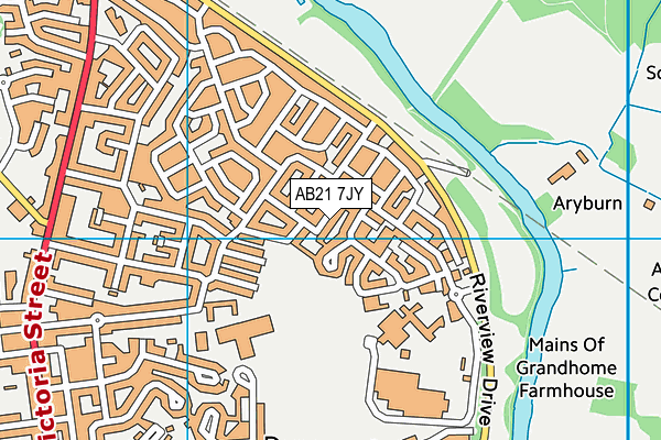 AB21 7JY map - OS VectorMap District (Ordnance Survey)