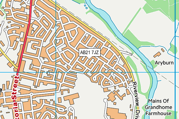 AB21 7JZ map - OS VectorMap District (Ordnance Survey)