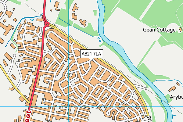 AB21 7LA map - OS VectorMap District (Ordnance Survey)