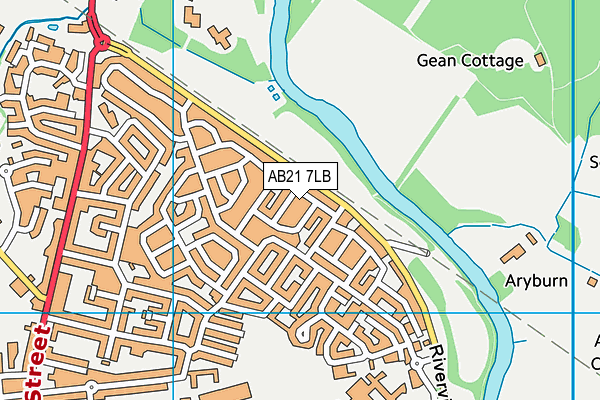 AB21 7LB map - OS VectorMap District (Ordnance Survey)