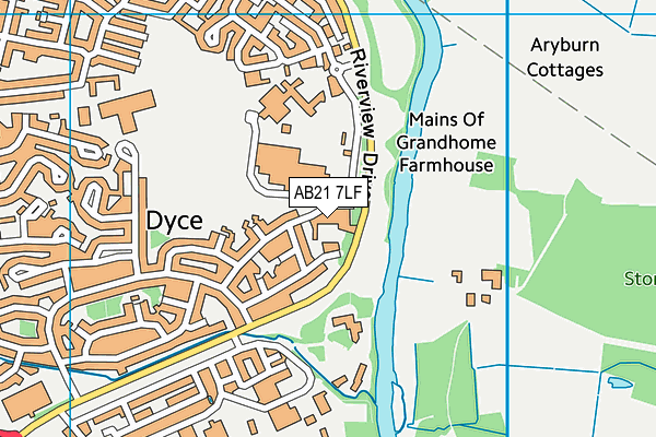 AB21 7LF map - OS VectorMap District (Ordnance Survey)