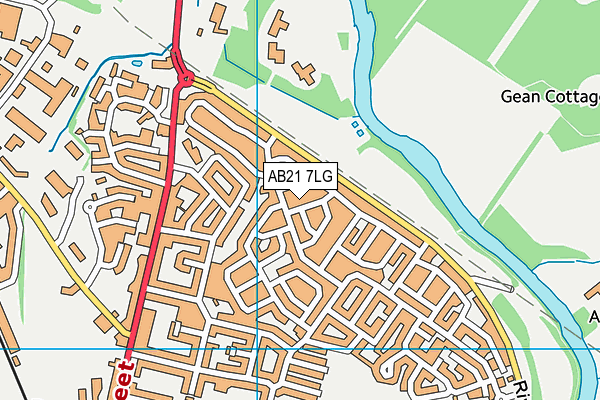 AB21 7LG map - OS VectorMap District (Ordnance Survey)
