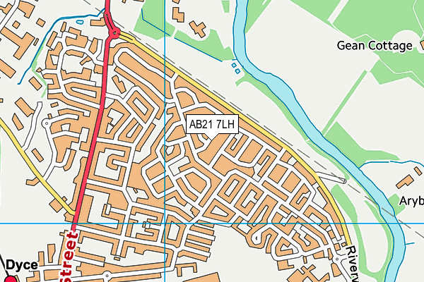 AB21 7LH map - OS VectorMap District (Ordnance Survey)