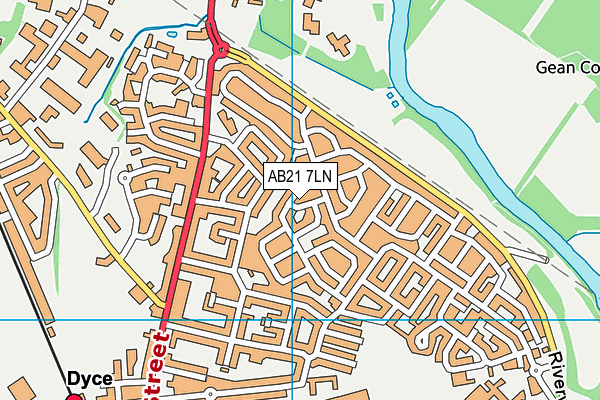 AB21 7LN map - OS VectorMap District (Ordnance Survey)