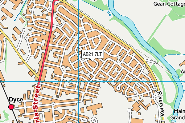 AB21 7LT map - OS VectorMap District (Ordnance Survey)