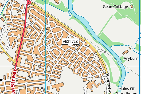 AB21 7LZ map - OS VectorMap District (Ordnance Survey)