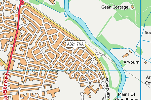 AB21 7NA map - OS VectorMap District (Ordnance Survey)