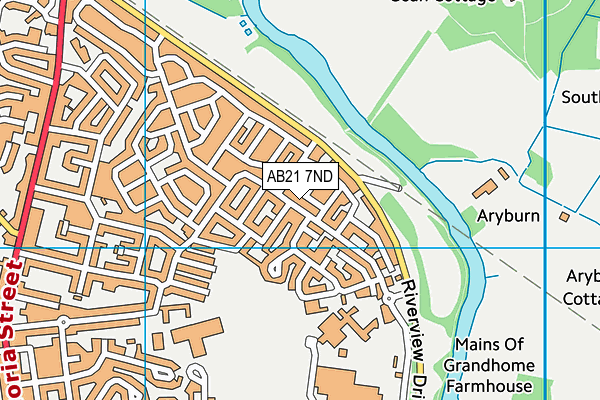 AB21 7ND map - OS VectorMap District (Ordnance Survey)