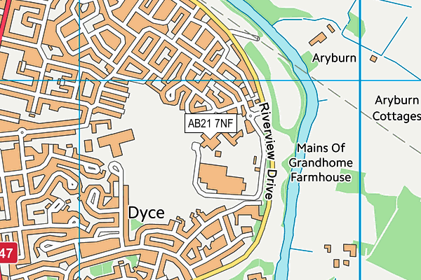 AB21 7NF map - OS VectorMap District (Ordnance Survey)