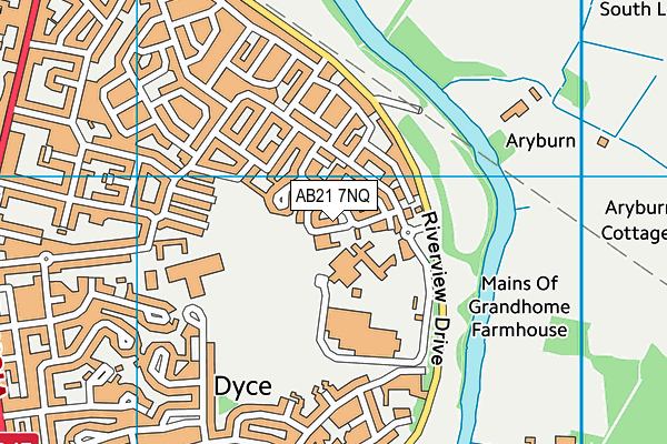 AB21 7NQ map - OS VectorMap District (Ordnance Survey)