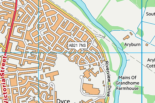 AB21 7NS map - OS VectorMap District (Ordnance Survey)