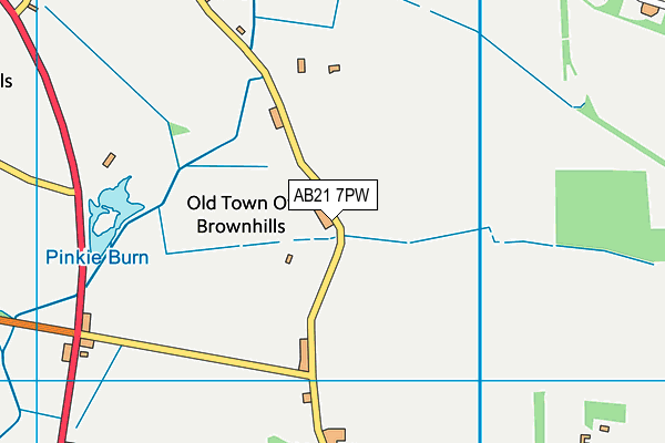 AB21 7PW map - OS VectorMap District (Ordnance Survey)