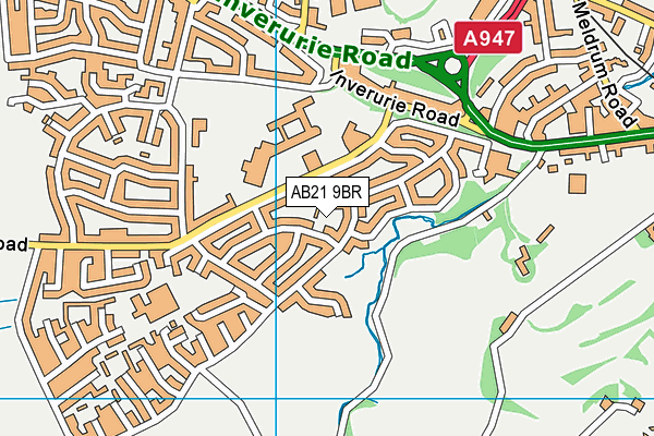 AB21 9BR map - OS VectorMap District (Ordnance Survey)