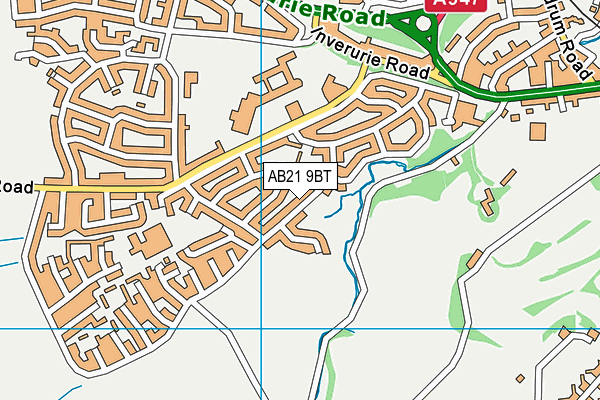 AB21 9BT map - OS VectorMap District (Ordnance Survey)