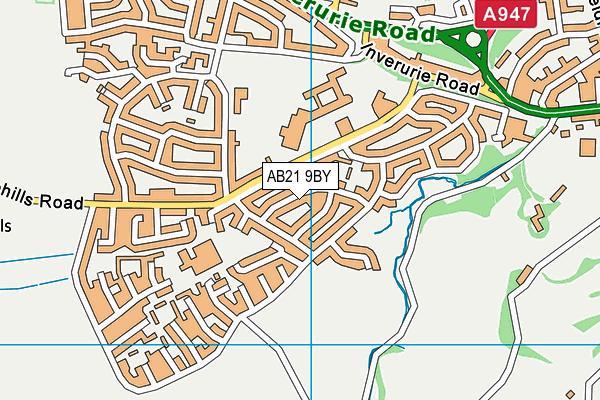 AB21 9BY map - OS VectorMap District (Ordnance Survey)