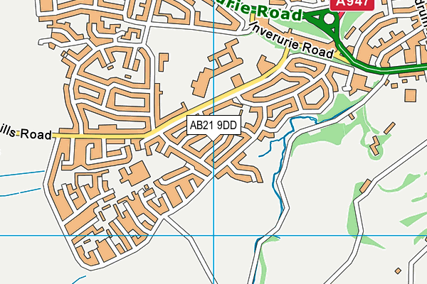 AB21 9DD map - OS VectorMap District (Ordnance Survey)