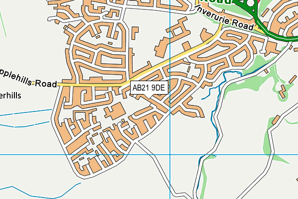 AB21 9DE map - OS VectorMap District (Ordnance Survey)