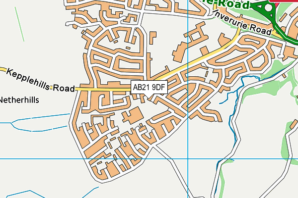 AB21 9DF map - OS VectorMap District (Ordnance Survey)