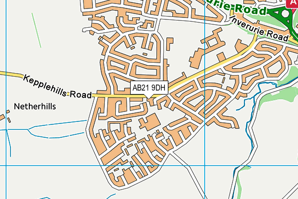 AB21 9DH map - OS VectorMap District (Ordnance Survey)