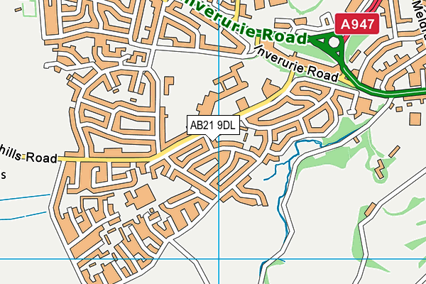AB21 9DL map - OS VectorMap District (Ordnance Survey)