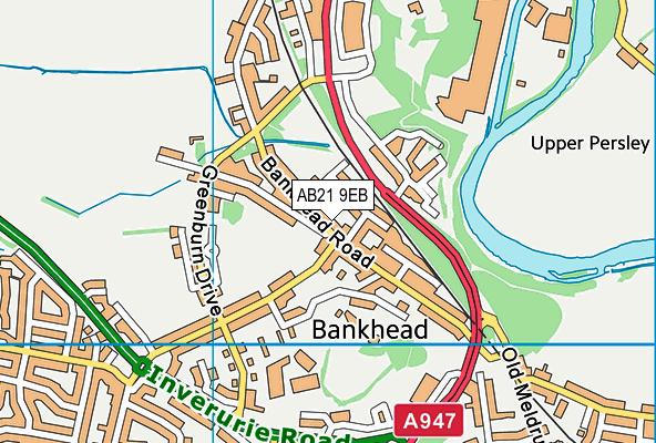 AB21 9EB map - OS VectorMap District (Ordnance Survey)