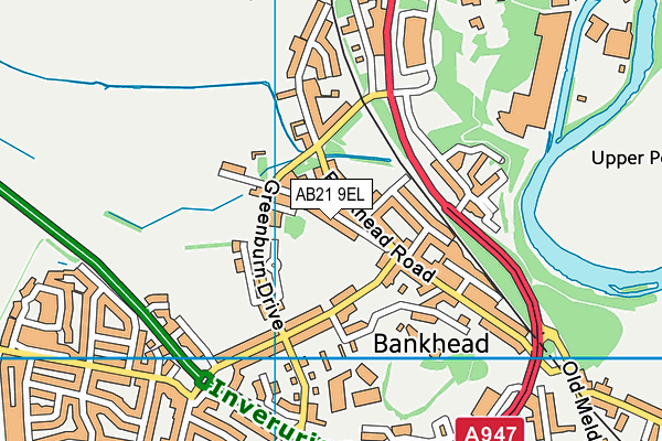 AB21 9EL map - OS VectorMap District (Ordnance Survey)
