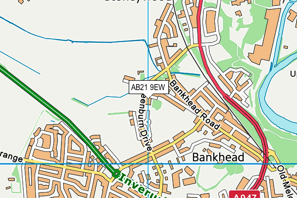 AB21 9EW map - OS VectorMap District (Ordnance Survey)