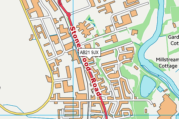 AB21 9JX map - OS VectorMap District (Ordnance Survey)