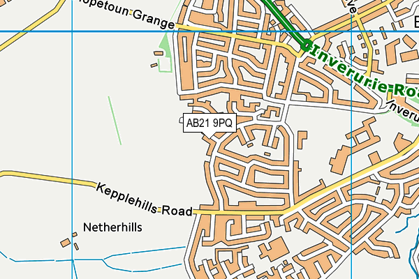 AB21 9PQ map - OS VectorMap District (Ordnance Survey)