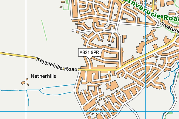 AB21 9PR map - OS VectorMap District (Ordnance Survey)