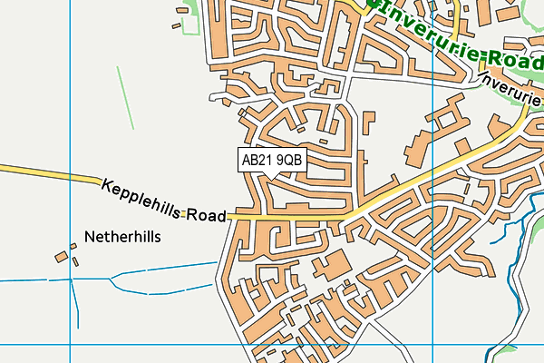 AB21 9QB map - OS VectorMap District (Ordnance Survey)