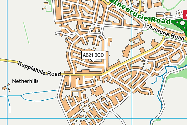 AB21 9QD map - OS VectorMap District (Ordnance Survey)