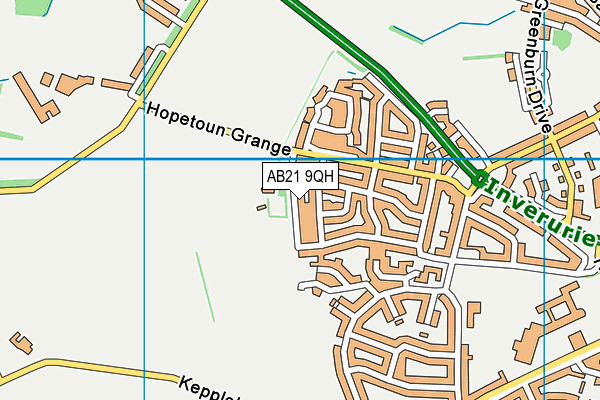 AB21 9QH map - OS VectorMap District (Ordnance Survey)