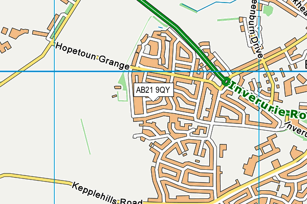 AB21 9QY map - OS VectorMap District (Ordnance Survey)