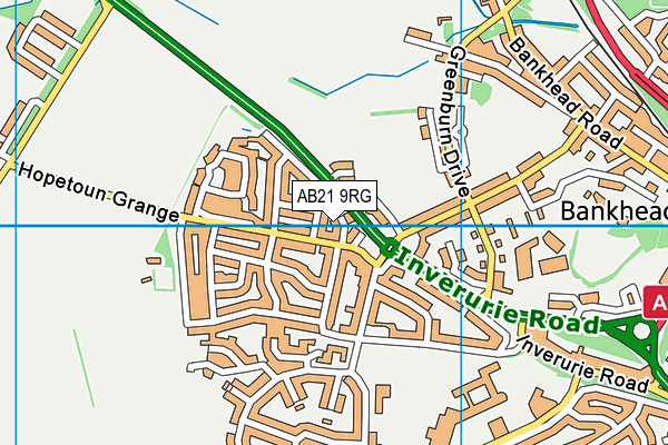 AB21 9RG map - OS VectorMap District (Ordnance Survey)