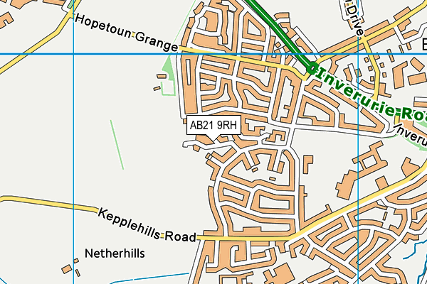 AB21 9RH map - OS VectorMap District (Ordnance Survey)