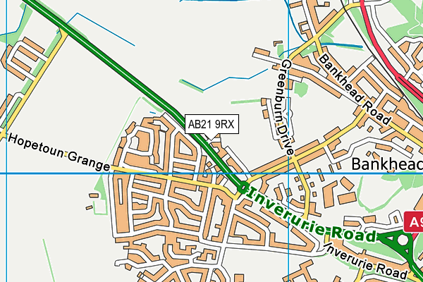 AB21 9RX map - OS VectorMap District (Ordnance Survey)