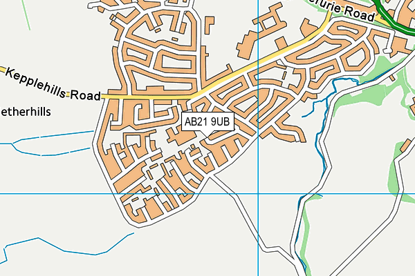 AB21 9UB map - OS VectorMap District (Ordnance Survey)