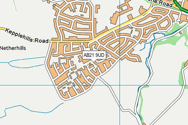 AB21 9UD map - OS VectorMap District (Ordnance Survey)
