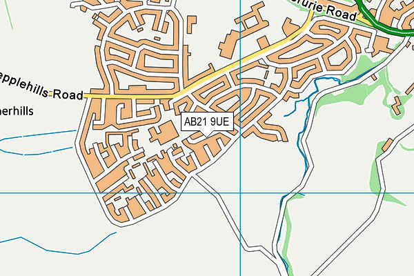 AB21 9UE map - OS VectorMap District (Ordnance Survey)