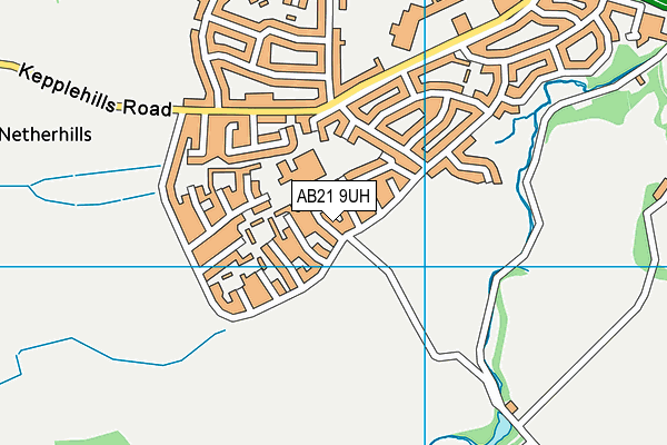 AB21 9UH map - OS VectorMap District (Ordnance Survey)