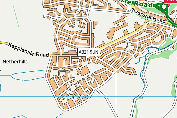 AB21 9UN map - OS VectorMap District (Ordnance Survey)
