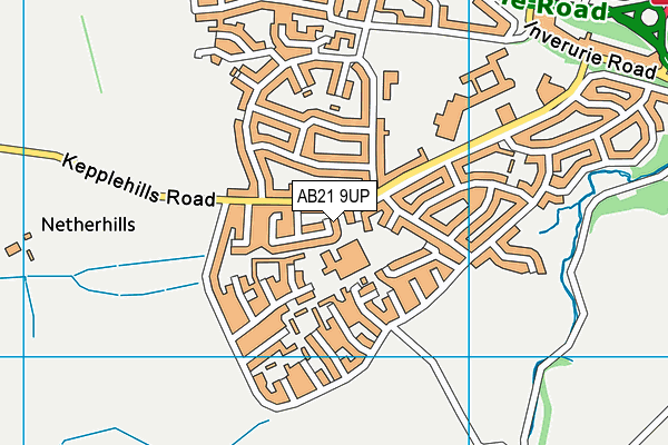 AB21 9UP map - OS VectorMap District (Ordnance Survey)