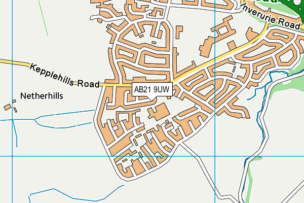 AB21 9UW map - OS VectorMap District (Ordnance Survey)