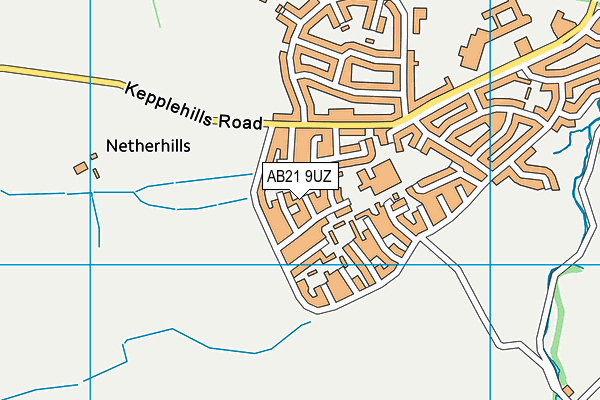 AB21 9UZ map - OS VectorMap District (Ordnance Survey)