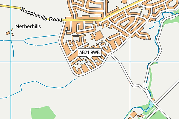 AB21 9WB map - OS VectorMap District (Ordnance Survey)