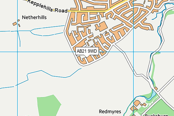 AB21 9WD map - OS VectorMap District (Ordnance Survey)